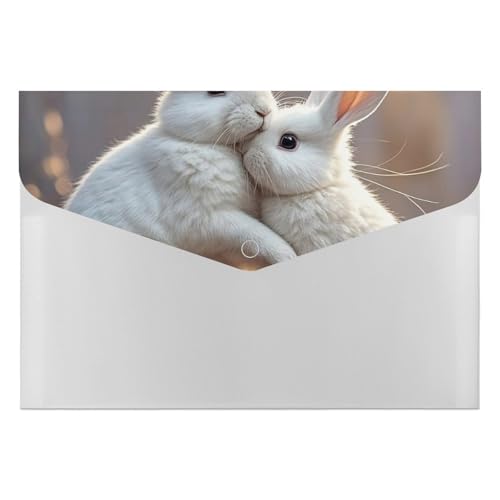 Aktenordner, 6 Taschen, Kunststoff, Hasenumarmung, bedruckte Ordner, Aktenordner, Briefgröße, tragbare Ordner, Abheft-Organizer Aktenordner, 6 Taschen, Kunststoff, Hasenumarmung, bedruckte Ordner, Aktenordner, Briefgröße, tragbare Ordner, Abheft-Organizer von SDTKLHW