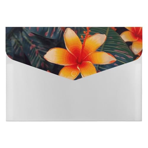 Dokumentenmappen, 6 Fächer, Kunststoff, Hawaii, tropische Blumen, bedruckt, Aktenordner, Briefgröße, tragbare Ordner, Aktenordner Dokumentenmappen, 6 Fächer, Kunststoff, Hawaii, tropische Blumen, bedruckt, Aktenordner, Briefgröße, tragbare Ordner, Aktenordner von SDTKLHW