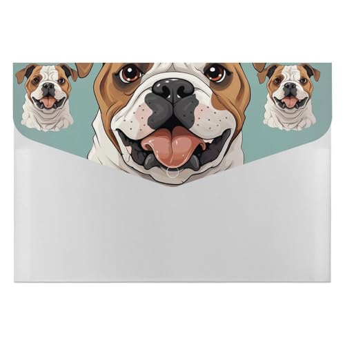 Dokumentenmappen, 6 Fächer, Kunststoff, lustige englische Bulldogge, bedruckt, Aktenordner, Briefgröße, tragbare Ordner, Aktenordner Dokumentenmappen, 6 Fächer, Kunststoff, lustige englische Bulldogge, bedruckt, Aktenordner, Briefgröße, tragbare Ordner, Aktenordner von SDTKLHW