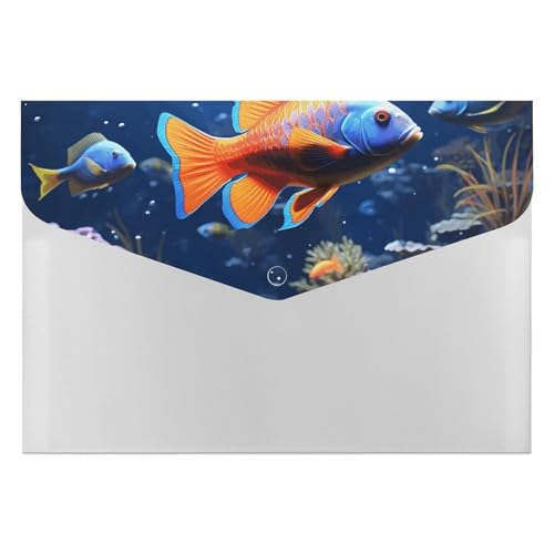 Dokumentenmappen, 6 Taschen, Kunststoff, Fische, bedruckt, Aktenordner, Briefgröße, tragbare Ordner, Aktenordner Dokumentenmappen, 6 Taschen, Kunststoff, Fische, bedruckt, Aktenordner, Briefgröße, tragbare Ordner, Aktenordner von SDTKLHW