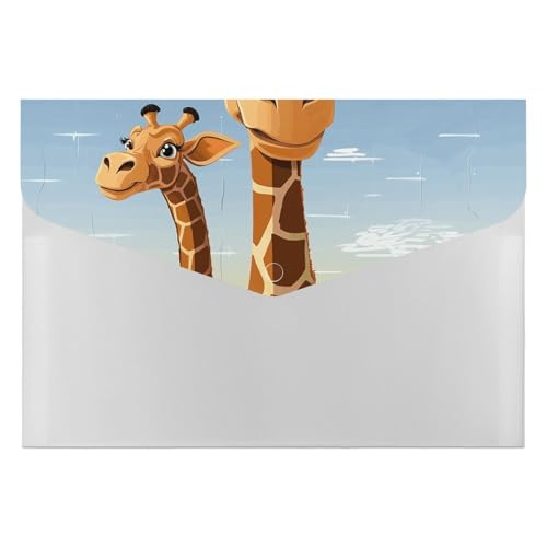 Dokumentenmappen, 6 Taschen, Kunststoff, Giraffe, bedruckt, Aktenordner, Briefgröße, tragbare Ordner, Aktenordner Dokumentenmappen, 6 Taschen, Kunststoff, Giraffe, bedruckt, Aktenordner, Briefgröße, tragbare Ordner, Aktenordner von SDTKLHW