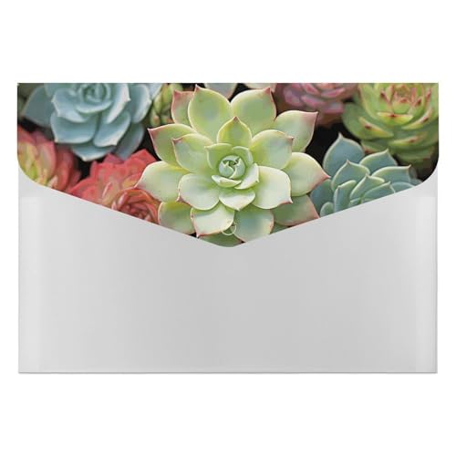 Dokumentenmappen, 6 Taschen, Kunststoff, Grün, Sukkulenten, bedruckte Ordner, Aktenordner, Briefgröße, tragbare Ordner, Aktenordner Dokumentenmappen, 6 Taschen, Kunststoff, Grün, Sukkulenten, bedruckte Ordner, Aktenordner, Briefgröße, tragbare Ordner, Aktenordner von SDTKLHW