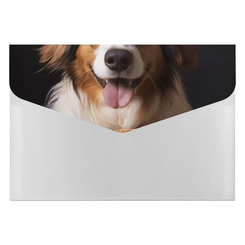 Dokumentenmappen, 6 Taschen, Kunststoff, Hund hält einen Hot Dog, bedruckte Ordner, Aktenordner, Briefgröße, tragbare Ordner, Aktenordner Dokumentenmappen, 6 Taschen, Kunststoff, Hund hält einen Hot Dog, bedruckte Ordner, Aktenordner, Briefgröße, tragbare Ordner, Aktenordner von SDTKLHW
