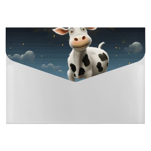 Dokumentenmappen, 6 Taschen, Kunststoff, Kuh über dem Mond, bedruckt, Aktenordner, Briefgröße, tragbare Ordner, Aktenordner Dokumentenmappen, 6 Taschen, Kunststoff, Kuh über dem Mond, bedruckt, Aktenordner, Briefgröße, tragbare Ordner, Aktenordner von SDTKLHW