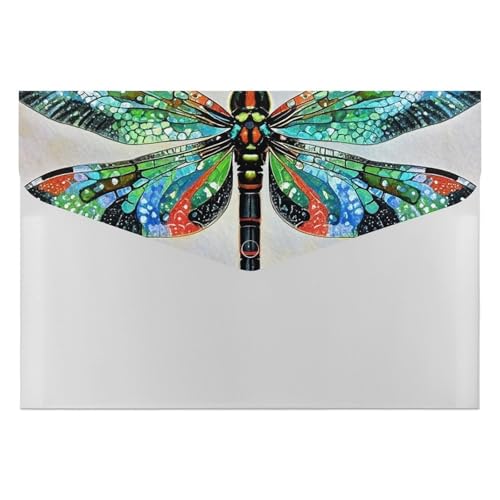 Dokumentenmappen, 6 Taschen, Kunststoff, Libellen-Druck, Aktenordner, Briefgröße, tragbare Ordner, Aktenordner Dokumentenmappen, 6 Taschen, Kunststoff, Libellen-Druck, Aktenordner, Briefgröße, tragbare Ordner, Aktenordner von SDTKLHW