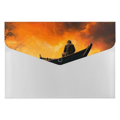 Dokumentenmappen, 6 Taschen, Kunststoff, Mann und Boot, bedruckt, Aktenordner, Briefgröße, tragbare Ordner, Aktenordner Dokumentenmappen, 6 Taschen, Kunststoff, Mann und Boot, bedruckt, Aktenordner, Briefgröße, tragbare Ordner, Aktenordner von SDTKLHW