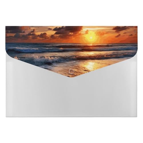 Dokumentenmappen, 6 Taschen, Kunststoff, Strand, Sonnenaufgang, bedruckte Ordner, Aktenordner, Briefgröße, tragbare Ordner, Aktenordner Dokumentenmappen, 6 Taschen, Kunststoff, Strand, Sonnenaufgang, bedruckte Ordner, Aktenordner, Briefgröße, tragbare Ordner, Aktenordner von SDTKLHW