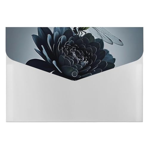 Dokumentenmappen, 6 Taschen, Kunststoff, schwarze Blumen und Libellen, bedruckte Ordner, Aktenordner, Briefgröße, tragbare Ordner, Aktenordner Dokumentenmappen, 6 Taschen, Kunststoff, schwarze Blumen und Libellen, bedruckte Ordner, Aktenordner, Briefgröße, tragbare Ordner, Aktenordner von SDTKLHW
