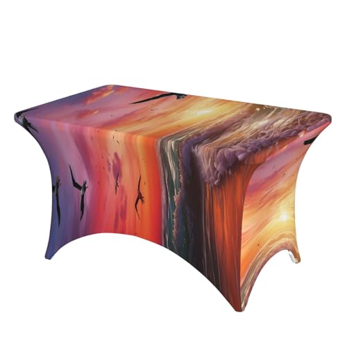 SDTYKHJ Elastan-Stretch-Tischdecke, wasserdicht, strapazierfähig, 122 cm, Motiv: Möwe, fliegt über bunten Himmel, abwischbar, knitterfrei, Bauernhaus, Esstischabdeckungen für Party, Bankett, Urlaub SDTYKHJ Elastan-Stretch-Tischdecke, wasserdicht, strapazierfähig, 122 cm, Motiv: Möwe, fliegt über bunten Himmel, abwischbar, knitterfrei, Bauernhaus, Esstischabdeckungen für Party, Bankett, Urlaub von SDTYKHJ