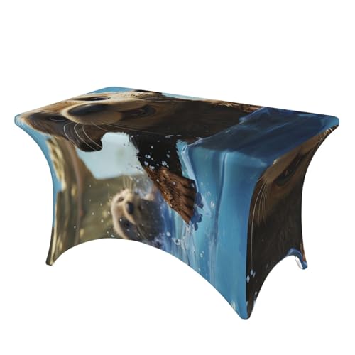 SDTYKHJ Elastan-Stretch-Tischdecke, wasserdicht, strapazierfähig, 122 cm, schöner Seeotter, abwischbar, knitterfrei, Bauernhaus-Esstischabdeckungen für Party, Bankett, Urlaub SDTYKHJ Elastan-Stretch-Tischdecke, wasserdicht, strapazierfähig, 122 cm, schöner Seeotter, abwischbar, knitterfrei, Bauernhaus-Esstischabdeckungen für Party, Bankett, Urlaub von SDTYKHJ
