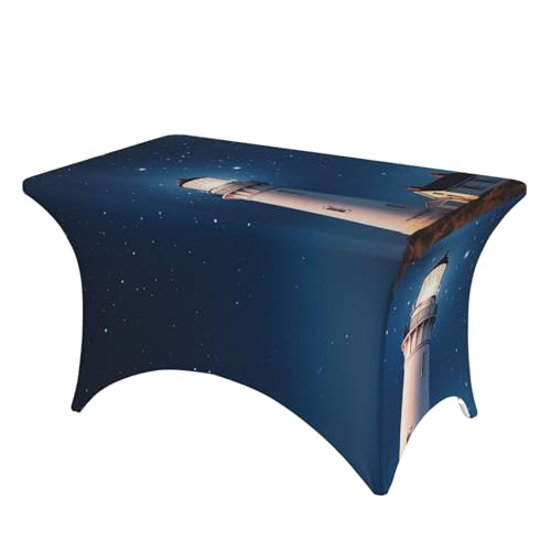 SDTYKHJ Elastan-Stretch-Tischdecke, wasserdicht, strapazierfähig, Leuchtturm unter Sternenhimmel, abwischbar, knitterfrei, Bauernhaus-Esstischabdeckungen für Party, Bankett, Urlaub SDTYKHJ Elastan-Stretch-Tischdecke, wasserdicht, strapazierfähig, Leuchtturm unter Sternenhimmel, abwischbar, knitterfrei, Bauernhaus-Esstischabdeckungen für Party, Bankett, Urlaub von SDTYKHJ