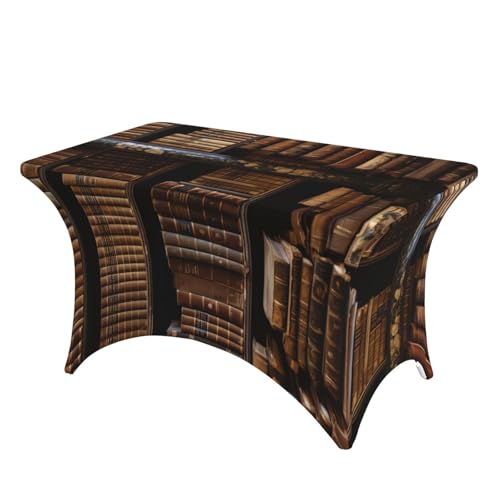 SDTYKHJ Elastan-Stretch-Tischdecke, wasserdicht, strapazierfähig, alte Bücher in der Bibliothek, abwischbare Tischdecke, knitterfrei, Bauernhaus-Esstischdecken für Party, Bankett, Urlaub, 122 cm SDTYKHJ Elastan-Stretch-Tischdecke, wasserdicht, strapazierfähig, alte Bücher in der Bibliothek, abwischbare Tischdecke, knitterfrei, Bauernhaus-Esstischdecken für Party, Bankett, Urlaub, 122 cm von SDTYKHJ