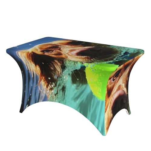 SDTYKHJ Elastan-Stretch-Tischdecke, wasserdicht, strapazierfähig, lustig, schwimmender Hund, abwischbar, knitterfrei, Bauernhaus, Esstischabdeckung für Party, Bankett, Urlaub, 122 cm SDTYKHJ Elastan-Stretch-Tischdecke, wasserdicht, strapazierfähig, lustig, schwimmender Hund, abwischbar, knitterfrei, Bauernhaus, Esstischabdeckung für Party, Bankett, Urlaub, 122 cm von SDTYKHJ