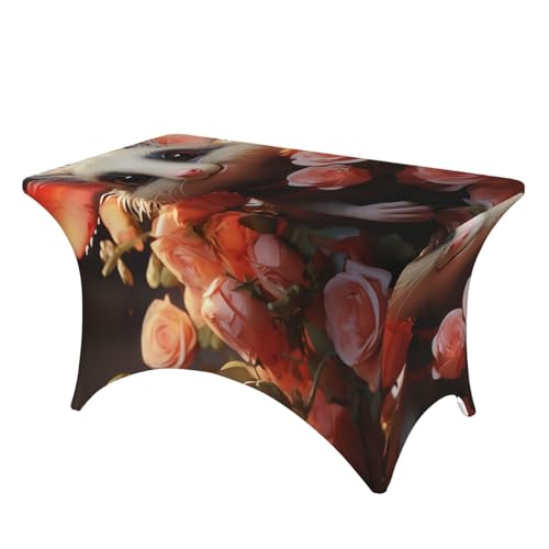 SDTYKHJ Spandex-Tischdecke, dehnbar, wasserdicht, strapazierfähig, Cartoon-Opossum und Rosen, abwischbar, knitterfrei, Bauernhaus, Esstischabdeckung für Party, Bankett, Urlaub SDTYKHJ Spandex-Tischdecke, dehnbar, wasserdicht, strapazierfähig, Cartoon-Opossum und Rosen, abwischbar, knitterfrei, Bauernhaus, Esstischabdeckung für Party, Bankett, Urlaub von SDTYKHJ