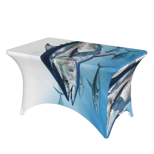 SDTYKHJ Spandex-Tischdecke, dehnbar, wasserdicht, strapazierfähig, Motiv: Blauflossen, Thunfisch, Thunnus, abwischbar, knitterfrei, Bauernhaus, Esstischabdeckungen für Party, Bankett, Urlaub SDTYKHJ Spandex-Tischdecke, dehnbar, wasserdicht, strapazierfähig, Motiv: Blauflossen, Thunfisch, Thunnus, abwischbar, knitterfrei, Bauernhaus, Esstischabdeckungen für Party, Bankett, Urlaub von SDTYKHJ