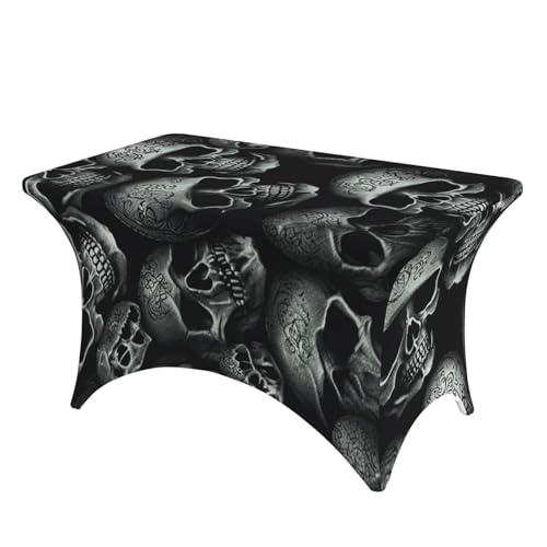 SDTYKHJ Spandex-Tischdecke, dehnbar, wasserdicht, strapazierfähig, Motiv: schwarzer Totenkopf, abwischbar, knitterfrei, Bauernhaus, Esstischabdeckung für Party, Bankett, Urlaub, 122 cm SDTYKHJ Spandex-Tischdecke, dehnbar, wasserdicht, strapazierfähig, Motiv: schwarzer Totenkopf, abwischbar, knitterfrei, Bauernhaus, Esstischabdeckung für Party, Bankett, Urlaub, 122 cm von SDTYKHJ