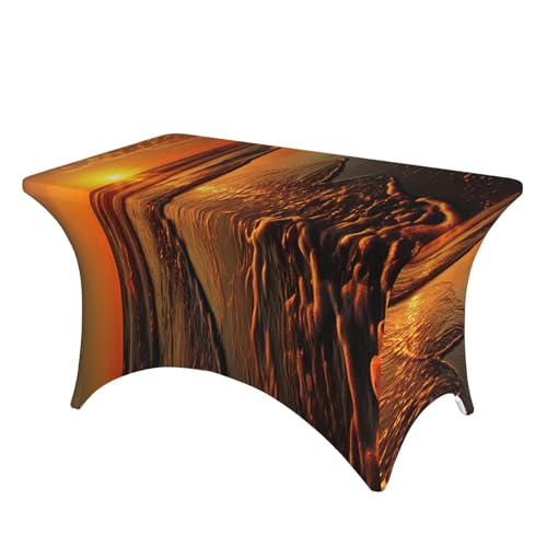 SDTYKHJ Spandex-Tischdecke, dehnbar, wasserdicht, strapazierfähig, Orange, Sonnenaufgang, Strand, abwischbar, knitterfrei, Bauernhaus, Esstischabdeckung für Party, Bankett, Urlaub, 122 cm SDTYKHJ Spandex-Tischdecke, dehnbar, wasserdicht, strapazierfähig, Orange, Sonnenaufgang, Strand, abwischbar, knitterfrei, Bauernhaus, Esstischabdeckung für Party, Bankett, Urlaub, 122 cm von SDTYKHJ