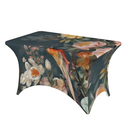 SDTYKHJ Spandex-Tischdecke, dehnbar, wasserdicht, strapazierfähig, mit Blumen, Vögeln, abwischbar, knitterfrei, Bauernhaus, Esstischabdeckung für Party, Bankett, Urlaub, 122 cm SDTYKHJ Spandex-Tischdecke, dehnbar, wasserdicht, strapazierfähig, mit Blumen, Vögeln, abwischbar, knitterfrei, Bauernhaus, Esstischabdeckung für Party, Bankett, Urlaub, 122 cm von SDTYKHJ