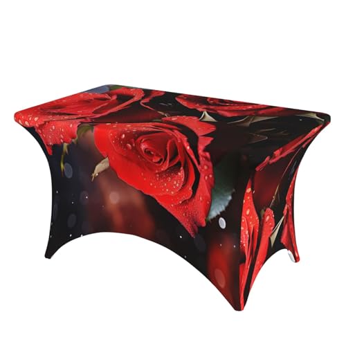 SDTYKHJ Spandex-Tischdecke, dehnbar, wasserdicht, strapazierfähig, romantisch, rote Rosen, abwischbar, knitterfrei, Bauernhaus, Esstischabdeckung für Party, Bankett, Urlaub SDTYKHJ Spandex-Tischdecke, dehnbar, wasserdicht, strapazierfähig, romantisch, rote Rosen, abwischbar, knitterfrei, Bauernhaus, Esstischabdeckung für Party, Bankett, Urlaub von SDTYKHJ