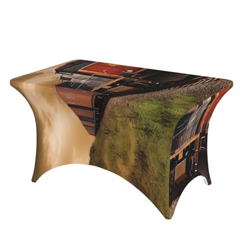 SDTYKHJ Stretch-Tischdecke aus Spandex, wasserdicht, strapazierfähig, für Güterzug, abwischbar, knitterfrei, Bauernhaus, Esstischabdeckung für Party, Bankett, Urlaub, 122 cm SDTYKHJ Stretch-Tischdecke aus Spandex, wasserdicht, strapazierfähig, für Güterzug, abwischbar, knitterfrei, Bauernhaus, Esstischabdeckung für Party, Bankett, Urlaub, 122 cm von SDTYKHJ