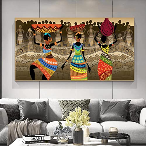 Abstrakte afrikanische Kunst, tanzende Frau, Ölgemälde auf Leinwand, Wandkunst, Poster und Drucke, Wandbild für Wohnzimmer, Heimdekoration, 80 x 160 cm, rahmenlos Abstrakte afrikanische Kunst, tanzende Frau, Ölgemälde auf Leinwand, Wandkunst, Poster und Drucke, Wandbild für Wohnzimmer, Heimdekoration, 80 x 160 cm, rahmenlos von SDVIB