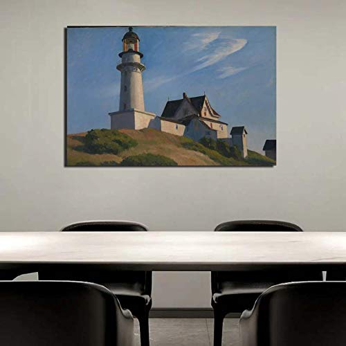 Edward Hopper Leuchtturm Wandkunst Leinwand Poster und Drucke Leinwand Malerei Bild Büro Wohnzimmer Home Dekorative 70x100cm Rahmenlos von SDVIB
