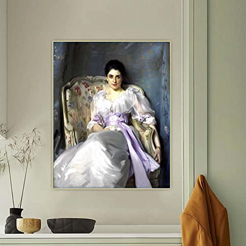 John Singer Sargent „Portrait of Lady Agnew of Lochnaw“, Leinwandkunst, Ölgemälde, Bild, Heimdekoration, Leinwanddruck, 70 x 100 cm, rahmenlos von SDVIB