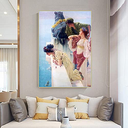 Lawrence Alma-Tadema《A Coign of Vantage》Leinwand Ölgemälde Kunstwerk Bild Moderne Wand Wohnzimmer Dekoration Posterdruck 50x75cm Rahmenlos von SDVIB