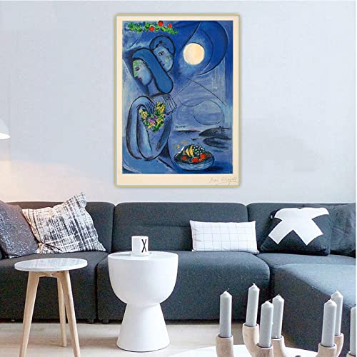 Marc Chagall《Saint Jean Cap Ferrat,1952》Leinwand Ölgemälde Kunstwerk Poster Druck Bild Wanddekor Dekoration 70x100cm Rahmenlos von SDVIB