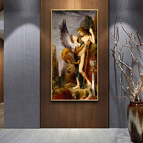 Ödipus und die Sphinx von Gustav Morrow Ölgemälde auf Leinwand, Wandkunst, berühmte Gemälde, Bilder, Raumdekoration, 50 x 100 cm, ohne Rahmen Ödipus und die Sphinx von Gustav Morrow Ölgemälde auf Leinwand, Wandkunst, berühmte Gemälde, Bilder, Raumdekoration, 50 x 100 cm, ohne Rahmen von SDVIB