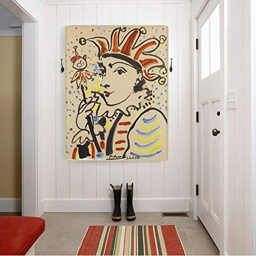 Pablo Picasso《Karneval》Leinwandkunst Ölgemälde Kunstwerk Poster Drucke Bild Moderne Wand Home Wohnzimmer Dekoration 80x100cm Rahmenlos von SDVIB