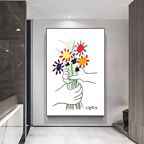 Pablo Picasso Kunst Poster 1958 Blumenstrauß des Friedens Bilder Blume Wandkunst Leinwand Malerei Nordische Drucke Bilder Wohnkultur 60x80cm Rahmenlos Pablo Picasso Kunst Poster 1958 Blumenstrauß des Friedens Bilder Blume Wandkunst Leinwand Malerei Nordische Drucke Bilder Wohnkultur 60x80cm Rahmenlos von SDVIB