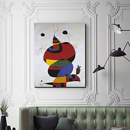 Pablo Picasso Miro Frau Vogel Stern Leinwand Gemälde Drucke Wohnzimmer Wohnkultur Moderne Wandkunst Ölgemälde Poster Kunst 70x90cm Rahmenlos von SDVIB