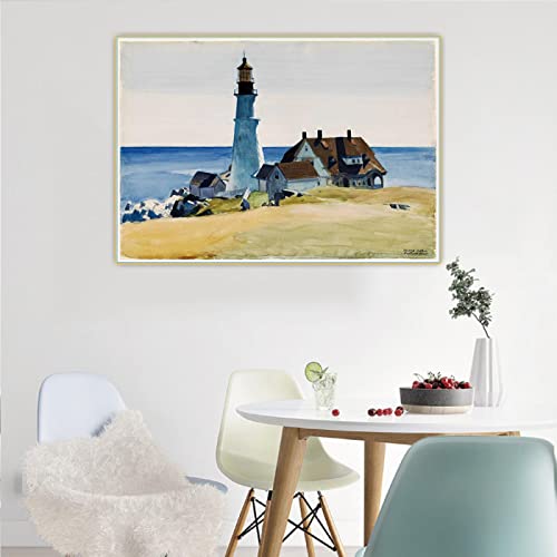 Portland Head Light, 1927, von Edward Hopper Leinwand Ölgemälde Kunst Ästhetisches Bild Poster Druckt Wand Dekoration 40x60cm Rahmenlos Portland Head Light, 1927, von Edward Hopper Leinwand Ölgemälde Kunst Ästhetisches Bild Poster Druckt Wand Dekoration 40x60cm Rahmenlos von SDVIB