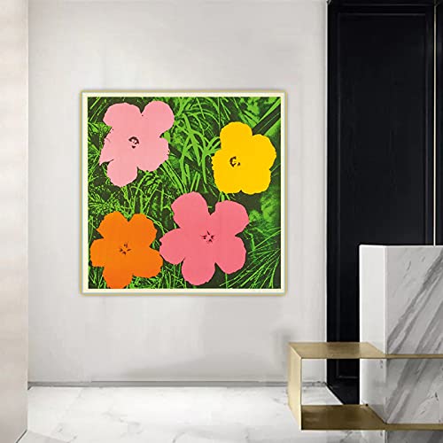 SDVIB Andy Warhol „Blumen“ Leinwand-Ölgemälde, Kunstwerk, Poster, dekorativer Druck, Bild, Wanddekoration, Heimdekoration, Wandkunst, 85 x 85 cm, rahmenlos von SDVIB