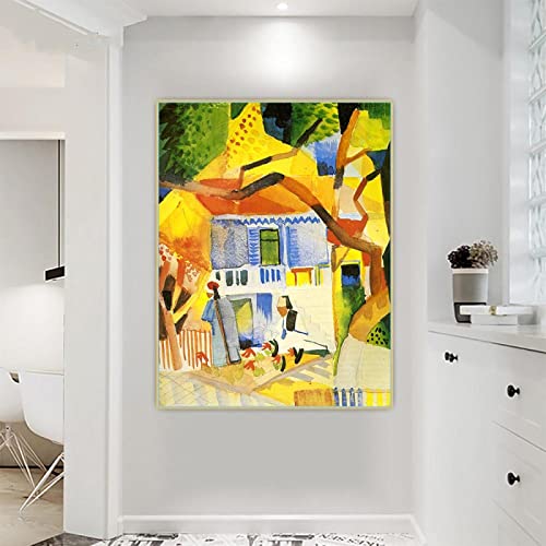 SDVIB Leinwandbilder August Macke Innenhof des Landhauses in St. Germain Klassisches Ölgemälde auf Leinwand, Bild für Zuhause, 40 x 60 cm, rahmenlos SDVIB Leinwandbilder August Macke Innenhof des Landhauses in St. Germain Klassisches Ölgemälde auf Leinwand, Bild für Zuhause, 40 x 60 cm, rahmenlos von SDVIB