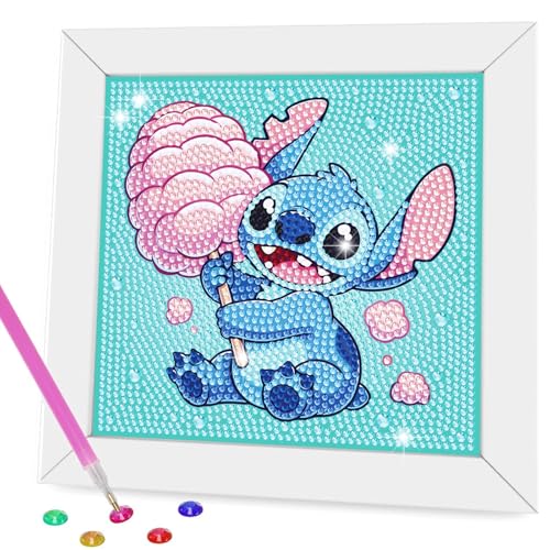 5D Diamond Painting Kinder mit Rahmen, Niedliche Stitch DIY Diamant Mosaik Set für Anfänger, Wanddeko fürs Kinderzimmer, Kreatives Mädchen Geschenk, Geburtstagsgeschenk mit Geschenkbox, 15x15 cm 5D Diamond Painting Kinder mit Rahmen, Niedliche Stitch DIY Diamant Mosaik Set für Anfänger, Wanddeko fürs Kinderzimmer, Kreatives Mädchen Geschenk, Geburtstagsgeschenk mit Geschenkbox, 15x15 cm von SDZDS