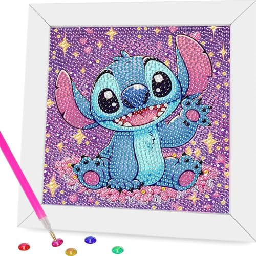 5D Stitch Diamond Painting Kinder mit Rahmen, Niedliche DIY Diamant Mosaik Set für Anfänger, Wanddeko fürs Kinderzimmer, Kreatives Mädchen Geschenk, Geburtstagsgeschenk mit Geschenkbox, 15x15 cm 5D Stitch Diamond Painting Kinder mit Rahmen, Niedliche DIY Diamant Mosaik Set für Anfänger, Wanddeko fürs Kinderzimmer, Kreatives Mädchen Geschenk, Geburtstagsgeschenk mit Geschenkbox, 15x15 cm von SDZDS