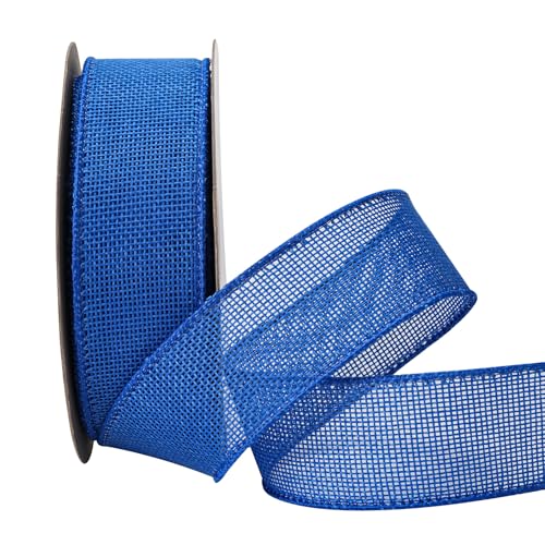 SDZMDL Königsblaues Juteband, 3,8 cm x 20 m, Band mit Drahtkante für Osterdekoration, Outdoor-Dekoration, große Schleife, Kranz, Baumdekoration. SDZMDL Königsblaues Juteband, 3,8 cm x 20 m, Band mit Drahtkante für Osterdekoration, Outdoor-Dekoration, große Schleife, Kranz, Baumdekoration. von SDZMDL