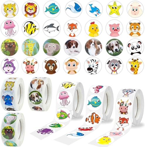 SDwfxd 3000 Stück Tier Aufkleber, 2.5cm Farbig Belohnungssticker, Tiersticker für Klassenzimmer Geschenke Geburtstage, Lehrer Eltern Belobigung Schüler SDwfxd 3000 Stück Tier Aufkleber, 2.5cm Farbig Belohnungssticker, Tiersticker für Klassenzimmer Geschenke Geburtstage, Lehrer Eltern Belobigung Schüler von SDwfxd