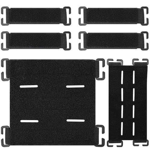 SDwfxd 8 Stück Molle Patch Panel Taktische Patches, aktische Patches Klett Halterung, Taktische Klett-Patches Board für Outdoor Rucksack Taktische Weste(Schwarz) von SDwfxd