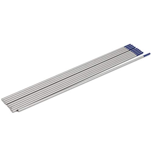 10 Stück Schweiß-Wolfram-Yttrium-Wolfram-Elektrodenstab, Nadel, Lichtbogenkopf, Blau, 2,4 Mm Kerndurchmesser Zum Schweißen von Dünnem Aluminiumlegierungs-Edelstahl von SEAFRONT