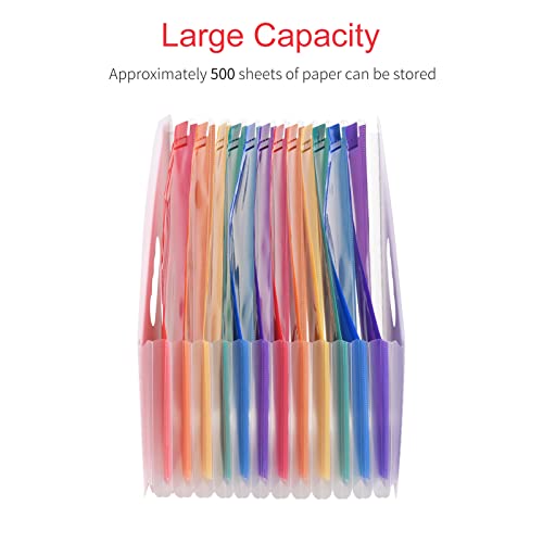 12 Taschen Erweiterende Dateiordner Großer Speicherplatz aus PP -Material A4 Größe Dokument Organizer mit Farbenfrohen Inneren Datei Ordnern Organizer Ordner Box Hanging Dokument Binder (Mehrfarbig von SEAFRONT