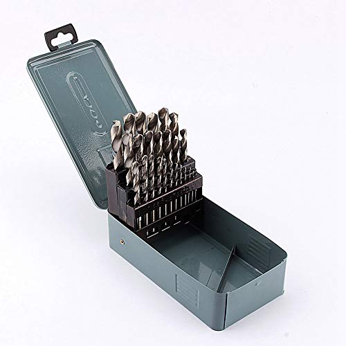 25 Pcs Bohrbit Set HSS Metall-Bohrer-Set Hochwertige Bohrwerkzeuge mit Speicherhülle für Gusseisen und Legierungsmaterial 1-13 Mm von SEAFRONT