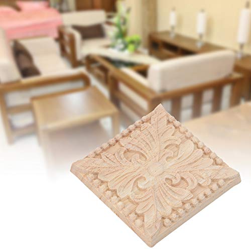4 PCs Unbemaltes Holz Geschnitzte Ecktaste Applikationsrahmen Onlay -Kehrerschale für Home Chests Schranktür mit Möbeldekoration, Gummiholzmaterial (Stil 1) (Stil 2) von SEAFRONT