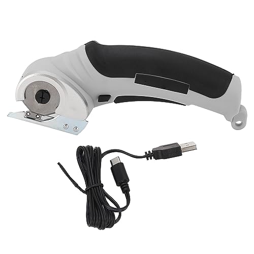 Kabellose Elektrische Schere Rotarys Stoffschneider 240 U/Min Handheld -Pappschneider mit Sicherheitsschloss Wiederaufladbar (GRAY) von SEAFRONT