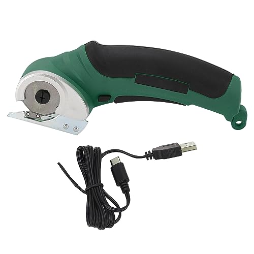 Kabellose Elektrische Schere Rotarys Stoffschneider 240 U/Min Handheld -Pappschneider mit Sicherheitsschloss Wiederaufladbar (GREEN) von SEAFRONT