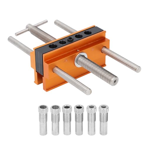 Selbstzentrierende Dübel -Jig -Kit Einstellbare Breite 1/4 3/8 5/16 7/16 1/2 Zoll Dual -Buchhing -Ausrichtung für Geradlinige Löcher Aluminium -Legierungstraßen -Bohrgrößen für von SEAFRONT