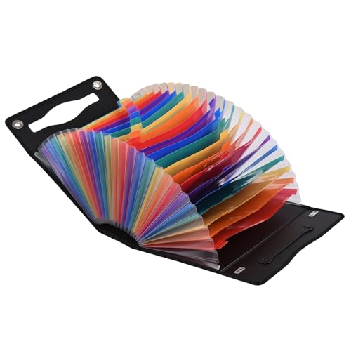 Sichere Erweiterbare Anmeldungsordner Große Kapazität A4 & Lettergröße Mehrzwecke Tragbare Datei Organizer mit Griff 24 Taschen Regenbogenfarbe für die Büroschule für Bill Organizer (24 Taschensack) von SEAFRONT