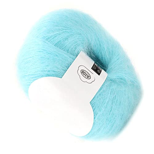 Weiches Mohair Wolle zum Stricken und Häkeln - Mehrfarbiges Angora Garn für Kleidungsstücke, Schals, Pullover, Hüte (07 Wasserblau) von SEAFRONT